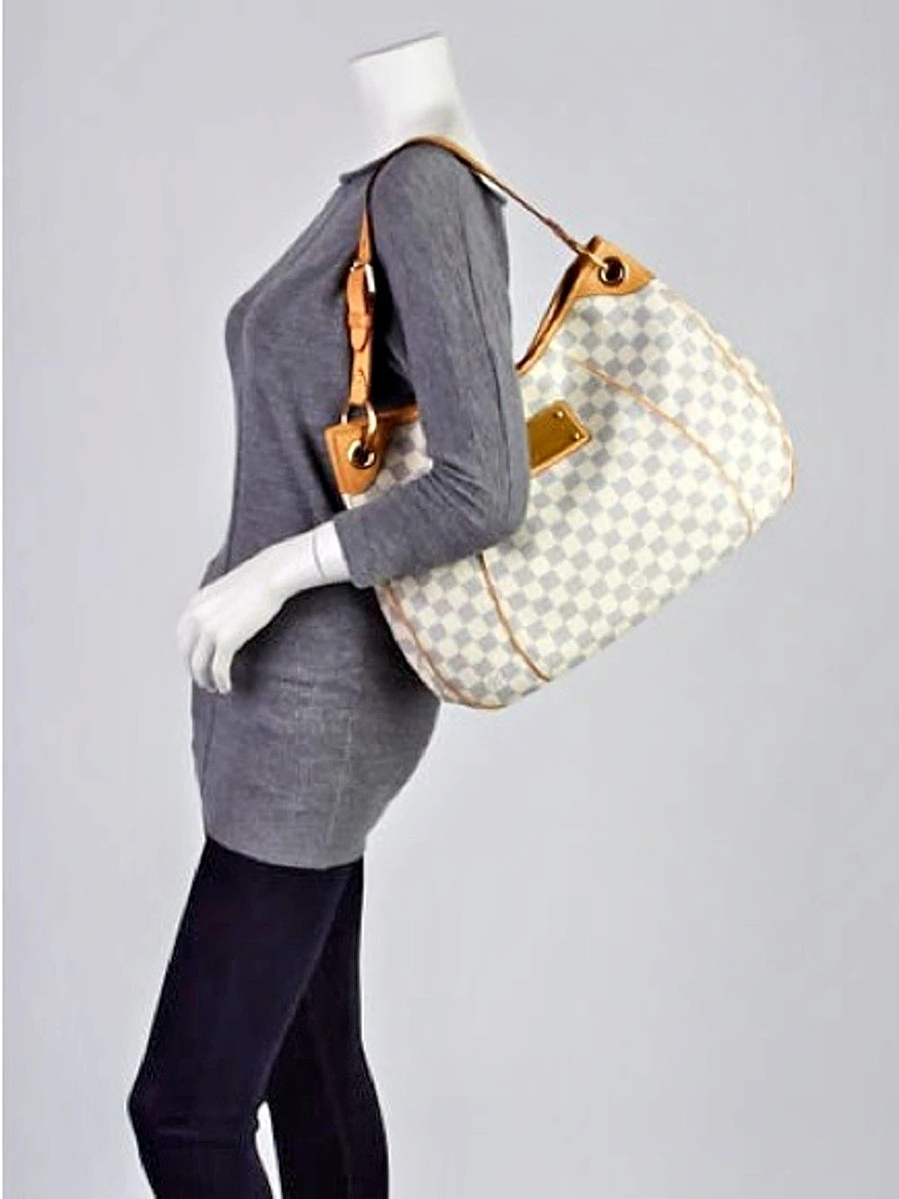Louis Vuitton Galliera PM Shoulder Bag in Damier Azur